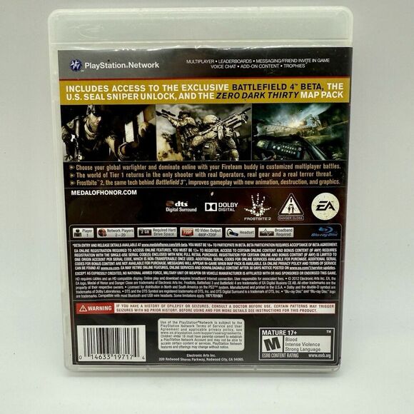 Medal of Honor: Warfighter Playstation 3 Limited Edition 2012 Game Case & Manual - Picture 2 of 3